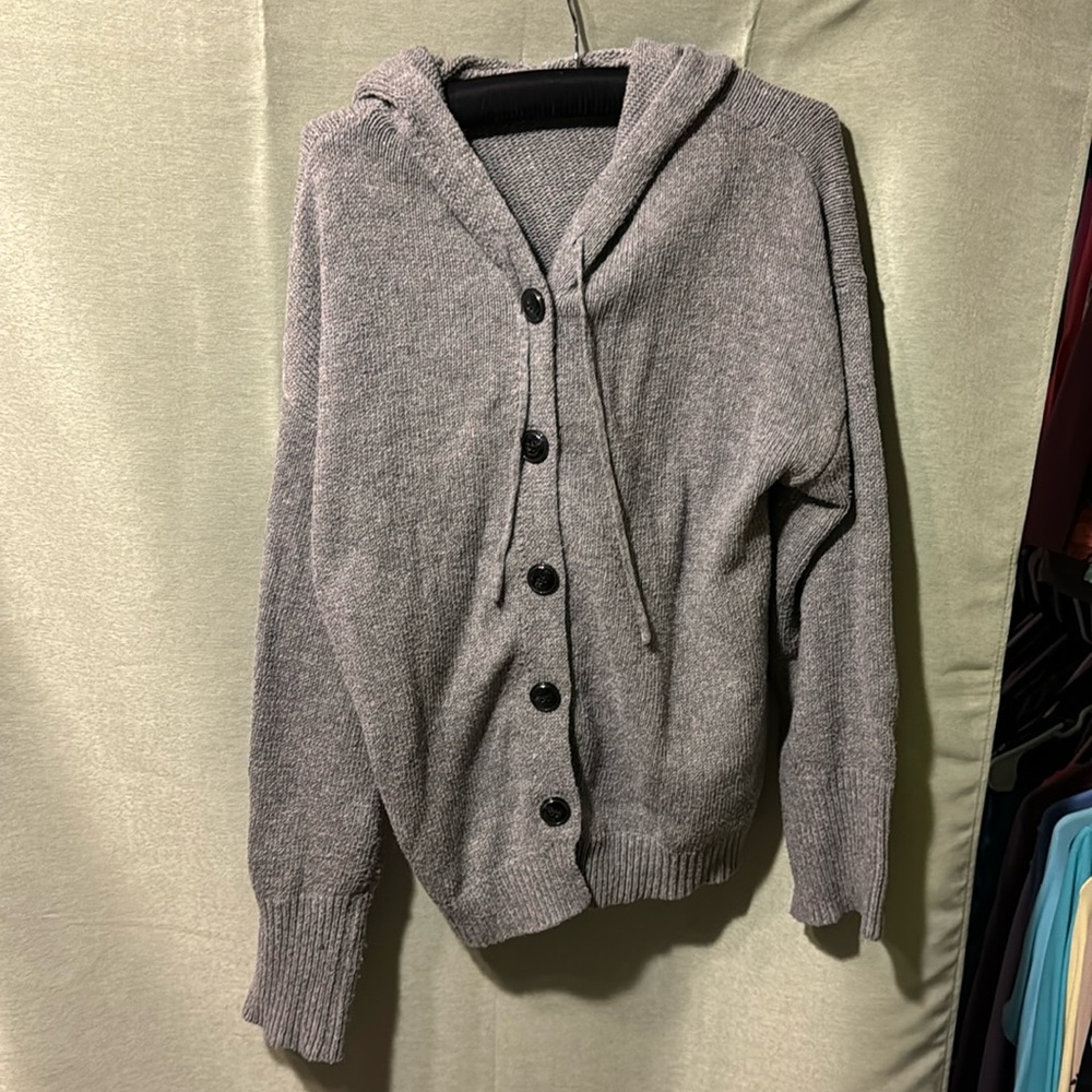 Button Down hooded sweater